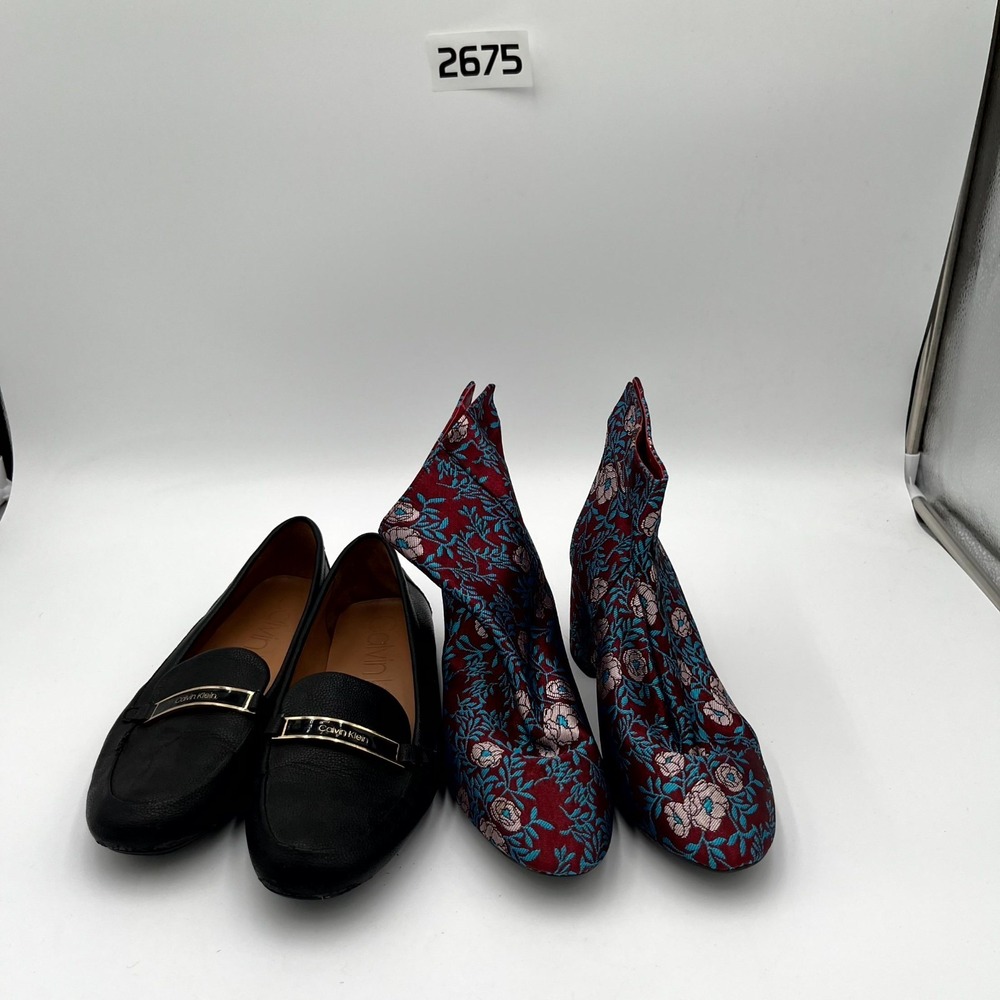 Lot Of 2 Calvin Klein / Gianni Bini Womens 9 / 8.5M Shoes Multicolor Ankle Boots